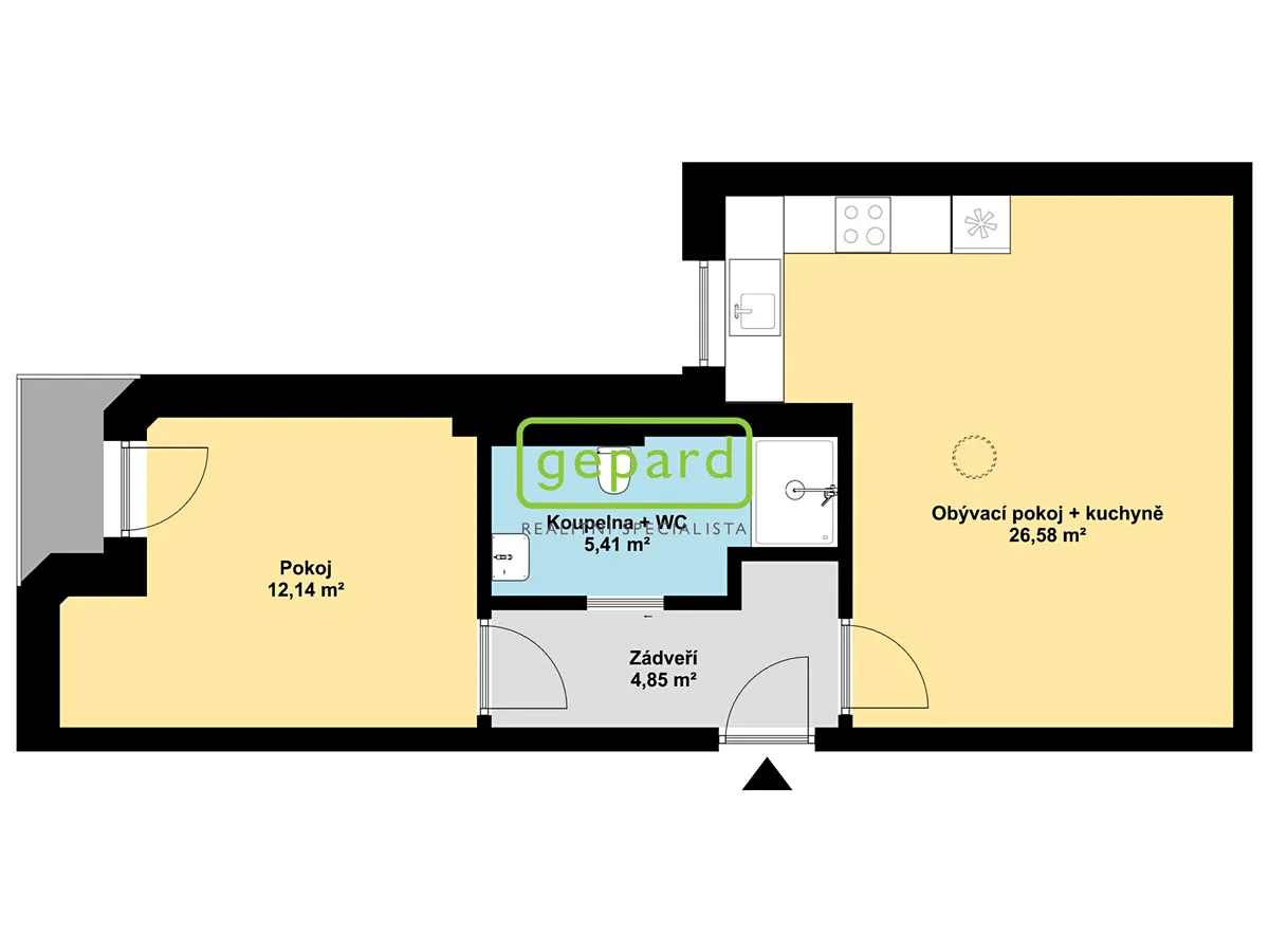 Pronájem bytu 2+kk 47 m²